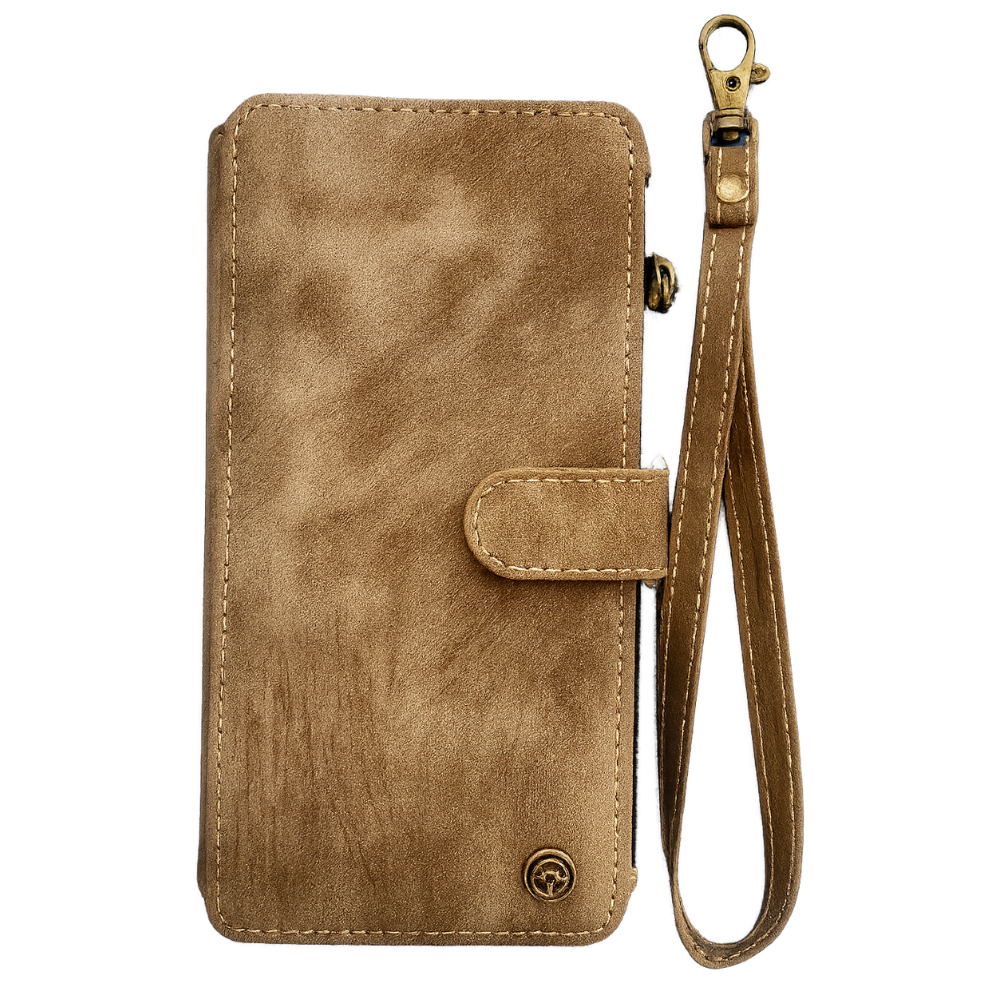 iPhone 17 Hülle – Premium Leder Wallet Case mit Band